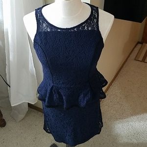 XHILARATION Navy Blue Lace Dress